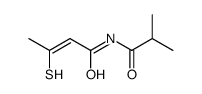 N-(2-methylpropanoyl)-3-sulfanylbut-2-enamide结构式