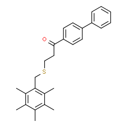1-[1,1'-BIPHENYL]-4-YL-3-[(2,3,4,5,6-PENTAMETHYLBENZYL)SULFANYL]-1-PROPANONE结构式