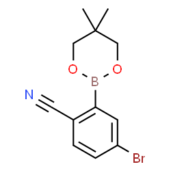 4-Bromo-2-(5,5-dimethyl-1,3,2-dioxaborinan-2-yl)benzonitrile Structure