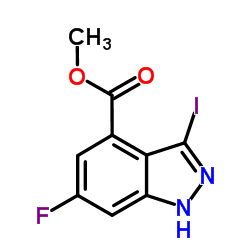 Methyl 6-fluoro-3-iodo-1H-indazole-4-carboxylate结构式