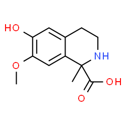 1-Methyl-6-hydroxy-7-methoxy-1,2,3,4-tetrahydro-1-isoquinolinecarboxyl ic acid结构式
