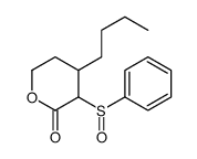 3-(benzenesulfinyl)-4-butyloxan-2-one Structure