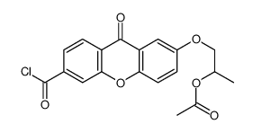 1-(6-carbonochloridoyl-9-oxoxanthen-2-yl)oxypropan-2-yl acetate Structure