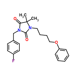 3-(4-Fluorobenzyl)-5,5-dimethyl-1-(4-phenoxybutyl)-2,4-imidazolidinedione Structure