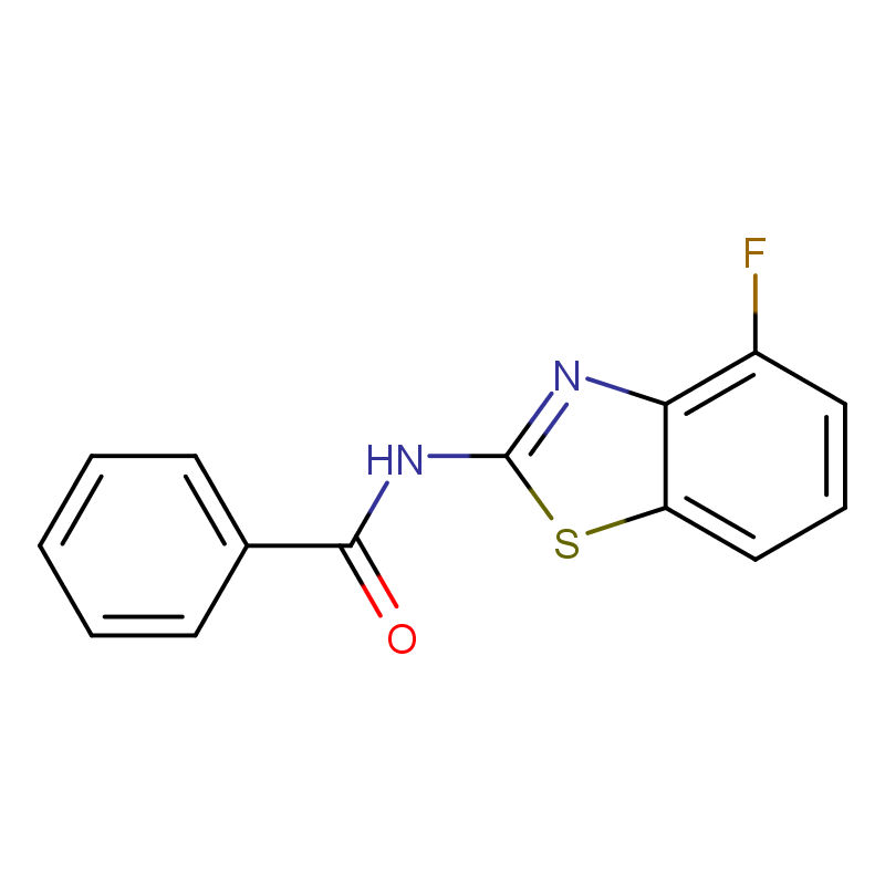 N-(4-fluoro-1,3-benzothiazol-2-yl)benzamide结构式