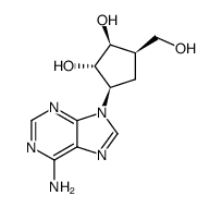 (+/-)-4α-adenin-9-yl-2α,3β-dihydroxy-1α-cyclopentanemethanol结构式