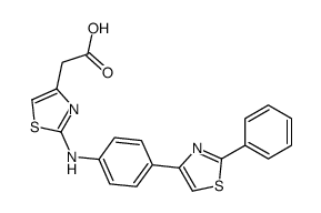 {2-[4-(2-苯基-噻唑-4-基)-苯基氨基]-噻唑-4-基}-乙酸结构式