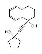 1-(1-Hydroxy-1,2,3,4-tetrahydro-naphthyl-1)-2-(1-hydroxy-cyclopentyl-1)-acetylen结构式
