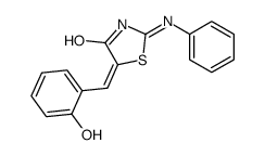 2-anilino-5-[(2-hydroxyphenyl)methylidene]-1,3-thiazol-4-one结构式