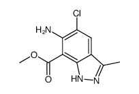 6-amino-5-chloro-3-methyl-1H-indazole-7-carboxylic acid methyl ester Structure