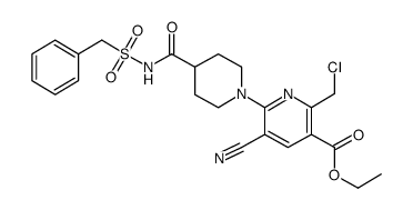 ethyl 6-{4-[(benzylsulfonyl)carbamoyl]piperidin-1-yl}-2-(chloromethyl)-5-cyano-nicotinate结构式