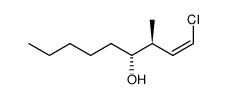 (3S,4R)-(Z)-1-chloro-3-methyl-1-nonen-4-ol结构式
