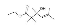 3-Hydroxy-2,2,3,5-tetramethyl-hex-4-ensaeure-ethylester结构式