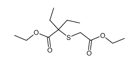 2-ethoxycarbonylmethylsulfanyl-2-ethyl-butyric acid ethyl ester结构式