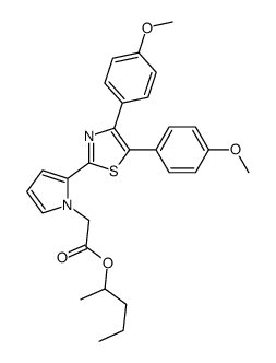 pentan-2-yl 2-[2-[4,5-bis(4-methoxyphenyl)-1,3-thiazol-2-yl]pyrrol-1-yl]acetate Structure