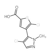 2-Thiophenecarboxylic acid, 5-chloro-4-(4-chloro-1-methyl-1H-pyrazol-5-yl)- structure