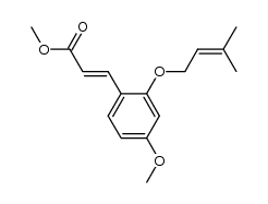 methyl 4'-methoxy-2'-(3-methylbut-2-enyloxy)cinnamate结构式