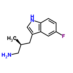 (2S)-3-(5-Fluoro-1H-indol-3-yl)-2-methyl-1-propanamine结构式