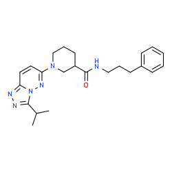 N-(3-phenylpropyl)-1-[3-(propan-2-yl)[1,2,4]triazolo[4,3-b]pyridazin-6-yl]piperidine-3-carboxamide structure
