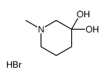 1-methylpiperidine-3,3-diol,hydrobromide Structure