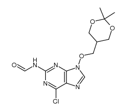 6-chloro-9-[(2,2-dimethyl-1,3-dioxan-5-yl)methoxy]-2-formamidopurine Structure