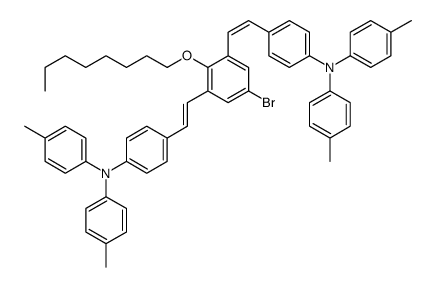 N-[4-[(E)-2-[5-bromo-3-[(E)-2-[4-(4-methyl-N-(4-methylphenyl)anilino)phenyl]ethenyl]-2-octoxyphenyl]ethenyl]phenyl]-4-methyl-N-(4-methylphenyl)aniline Structure