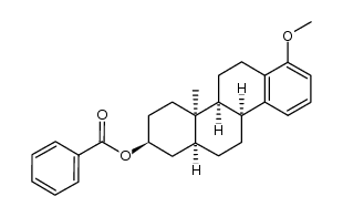 rac-3α-benzoyloxy-17a-methoxy-D-homo-18-nor-5β,9β-androsta-13,15,17-triene结构式