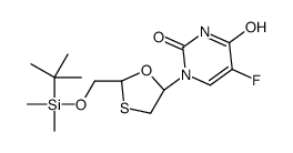 cis-5-Fluoro-1-[2-[[[(1,1-dimethylethyl)dimethylsilyl]oxy]methyl]-1,3-oxathiolan-5-yl]-2,4(1H,3H)-pyrimidinedione structure