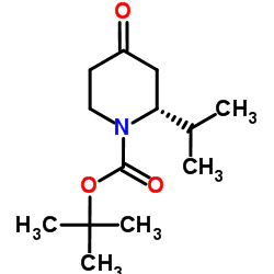 2-Methyl-2-propanyl (2R)-2-isopropyl-4-oxo-1-piperidinecarboxylate Structure