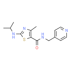 4-methyl-2-(propan-2-ylamino)-N-(pyridin-4-ylmethyl)-1,3-thiazole-5-carboxamide Structure