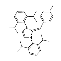 1,3-bis-(2,6-diisopropylphenyl)-2-(4-methylbenzylidene)-2,3-dihydro-1H-imidazole结构式