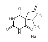 2,4,6(1H,3H,5H)-Pyrimidinetrione,5-(1-methylethyl)-5-(2-propen-1-yl)-, sodium salt (1:1) Structure