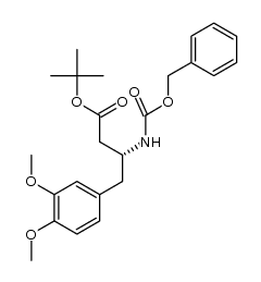 tert-butyl (R)-3-(benzyloxycarbonylamino)-4-(3,4-dimethoxyphenyl)butanoate结构式