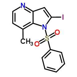 2-Iodo-7-methyl-1-(phenylsulfonyl)-1H-pyrrolo[3,2-b]pyridine Structure