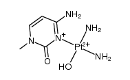 {Pt-cis-(NH3)2-(1-methylcytosine)(H2O)}(2+)结构式