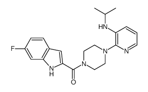 (6-fluoro-1H-indol-2-yl)-[4-[3-(propan-2-ylamino)pyridin-2-yl]piperazin-1-yl]methanone Structure