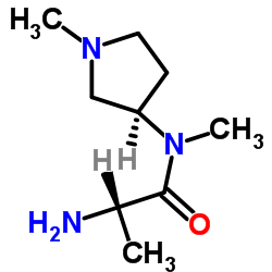 N-Methyl-N-[(3R)-1-methyl-3-pyrrolidinyl]alaninamide结构式
