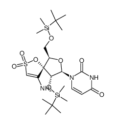 {1-[2',5'-bis-O-(tert-butyldimethylsilyl)-β-D-ribofuranosyl]uracil}-3'-spiro-5''-(4''-amino-1'',2''-oxathiole 2'',2''-dioxide)结构式