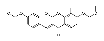 (E)-1-(3-iodo-2,4-bis(methoxymethoxy)phenyl)-3-(4-(methoxymethoxy)phenyl)prop-2-en-1-one结构式