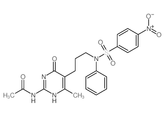 N-[4-methyl-5-[3-[(4-nitrophenyl)sulfonyl-phenyl-amino]propyl]-6-oxo-3H-pyrimidin-2-yl]acetamide structure