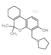 6,6-dimethyl-4-(pyrrolidin-1-ylmethyl)-7,8,9,10-tetrahydrobenzo[c]chromen-3-ol,hydrochloride结构式