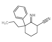 2-imino-3-phenyl-3-propyl-cyclohexane-1-carbonitrile结构式