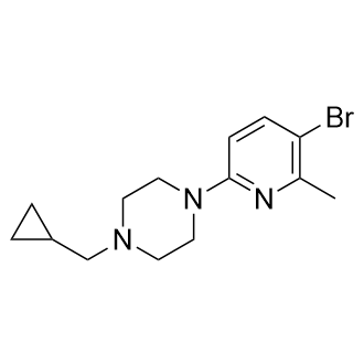 1-(5-溴-6-甲基吡啶-2-基)-4-(环丙基甲基)哌嗪结构式