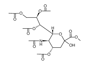 methyl (5-acetamido-4,7,8,9-tetra-O-acetyl-3,5-dideoxy-β-D-glycero-D-galacto-2-nonulopyranosyl)onate结构式