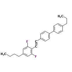 4-丁基-2,6-二氟-4'-(4-丙基苯基)-二苯乙炔结构式