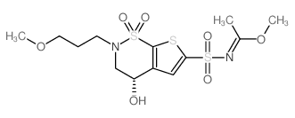 methyl N-[[(4S)-4-hydroxy-2-(3-methoxypropyl)-1,1-dioxo-3,4-dihydrothieno[3,2-e]thiazin-6-yl]sulfonyl]ethanimidate Structure