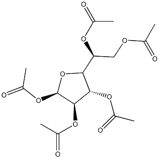 1-O,2-O,3-O,5-O,6-O-Pentaacetyl-α-D-galactofuranose结构式