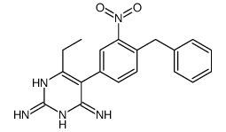 5-(4-benzyl-3-nitrophenyl)-6-ethylpyrimidine-2,4-diamine结构式