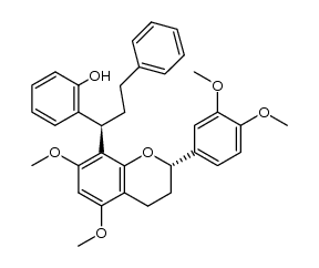 (2S)-8-[(1R)-1-(2-hydroxyphenyl)-3-phenylpropyl]-5,7,3',4'-tetramethoxyflavan Structure