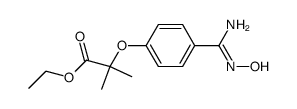 2-(4-hydroxycarbamimidoyl-phenoxy)-2-methyl-propionic acid ethyl ester结构式